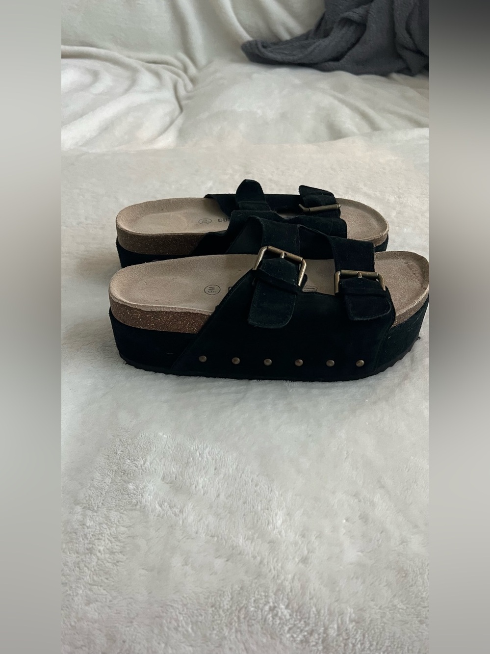 Women’s Black Platform cushionaire Slide Sandals size 9